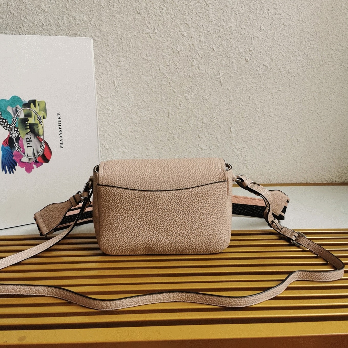Prada Flap Shoulder Bag Replica in Light Pink