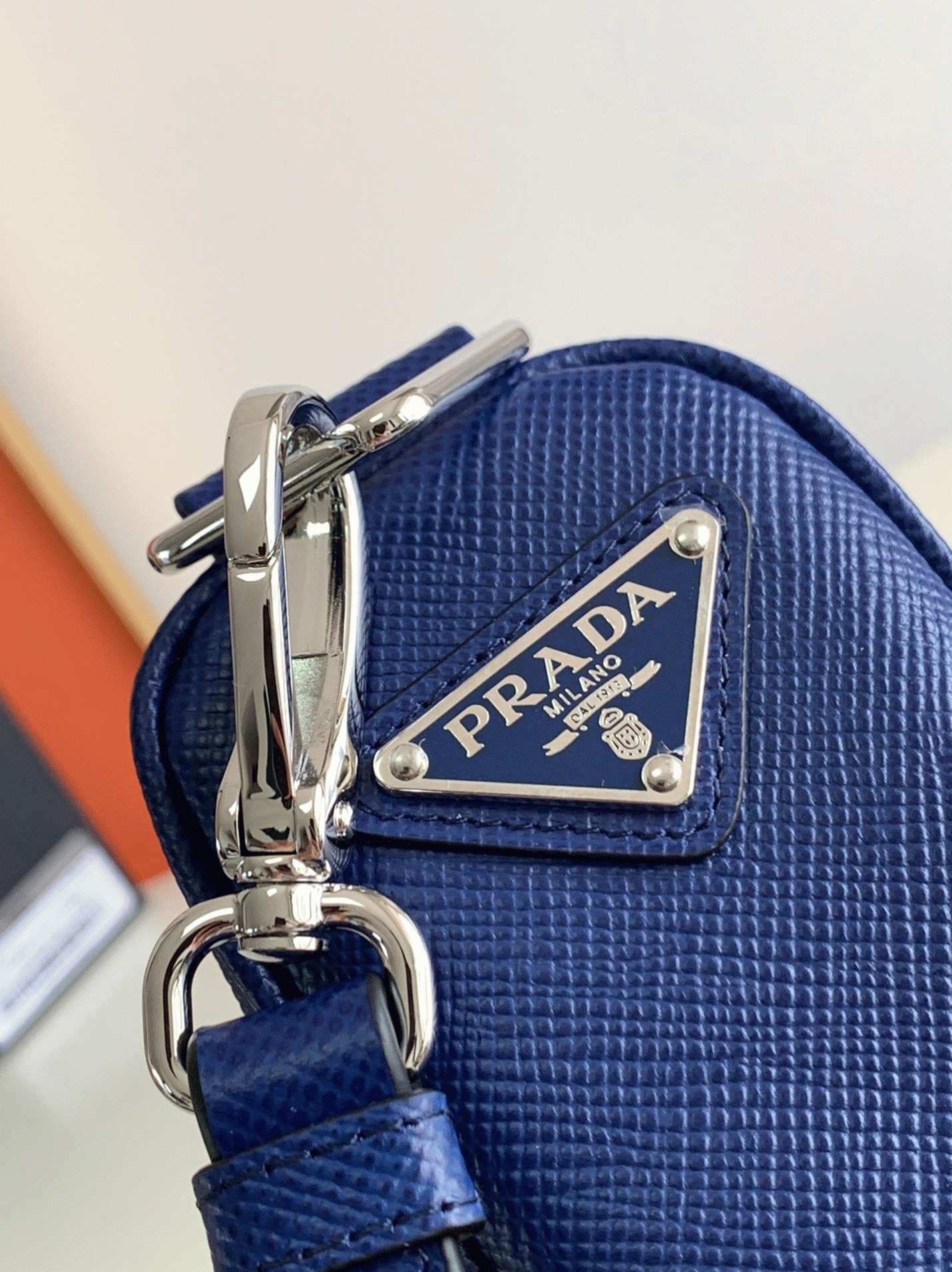 Prada Triangle Shoulder Bag Replica in Blue