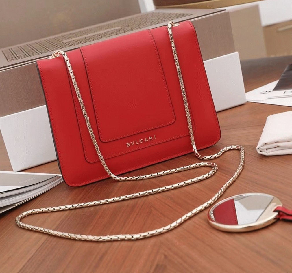 Fake Bvlgari Serpenti Forever Small Crossbody Bag Red Leather