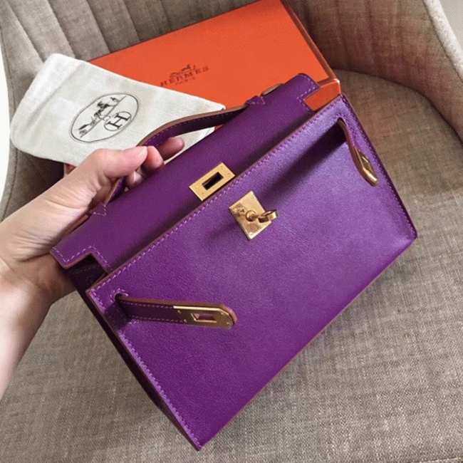 Cyclamen Swift Fake Hermes Kelly Pochette Feminine Clutch