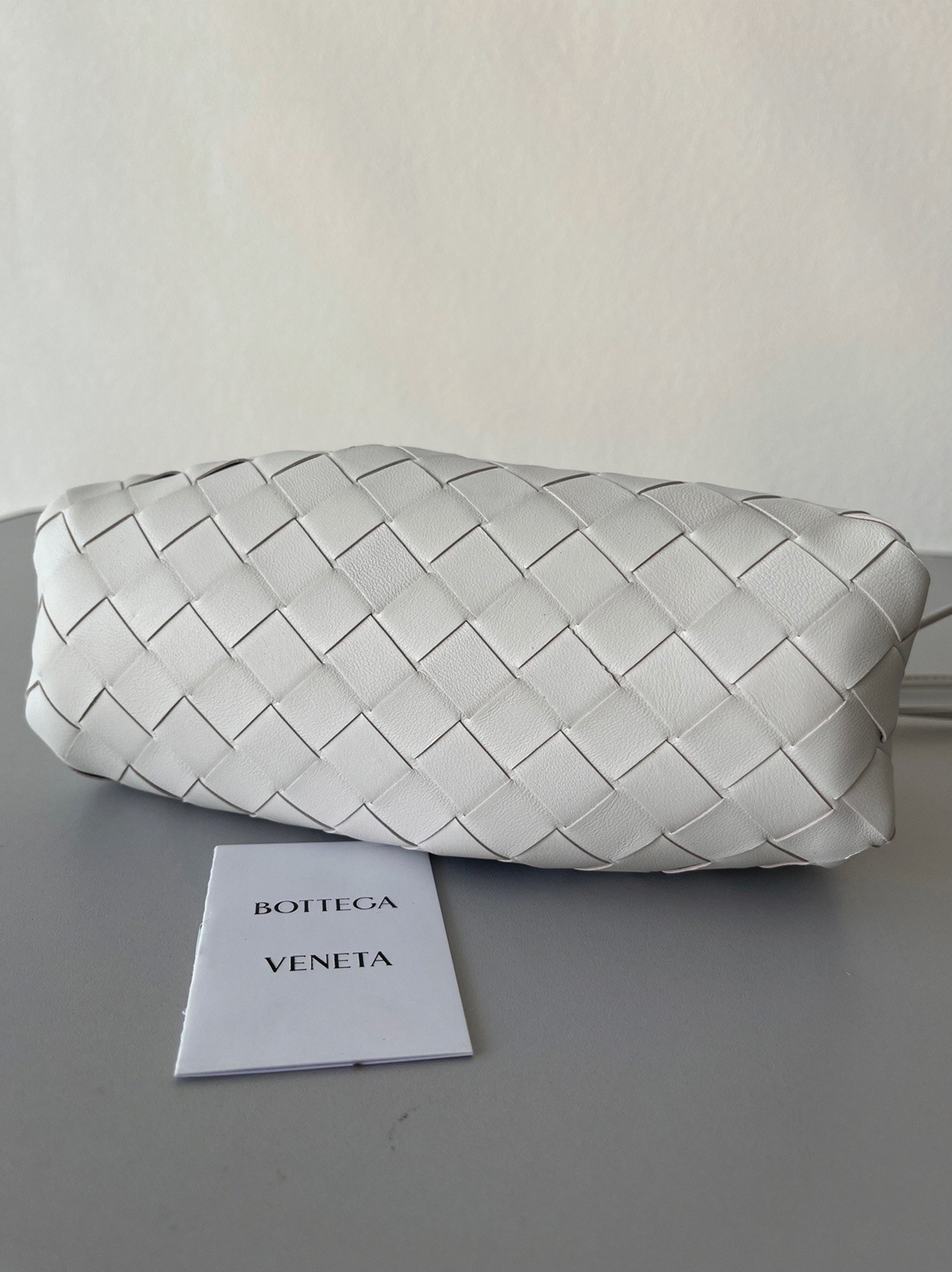 Replica Bottega Veneta Mini Pouch with Strap White