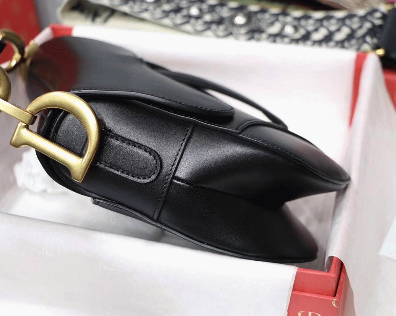 Dior Saddle Bag Fake in Black Smooth Calfskin