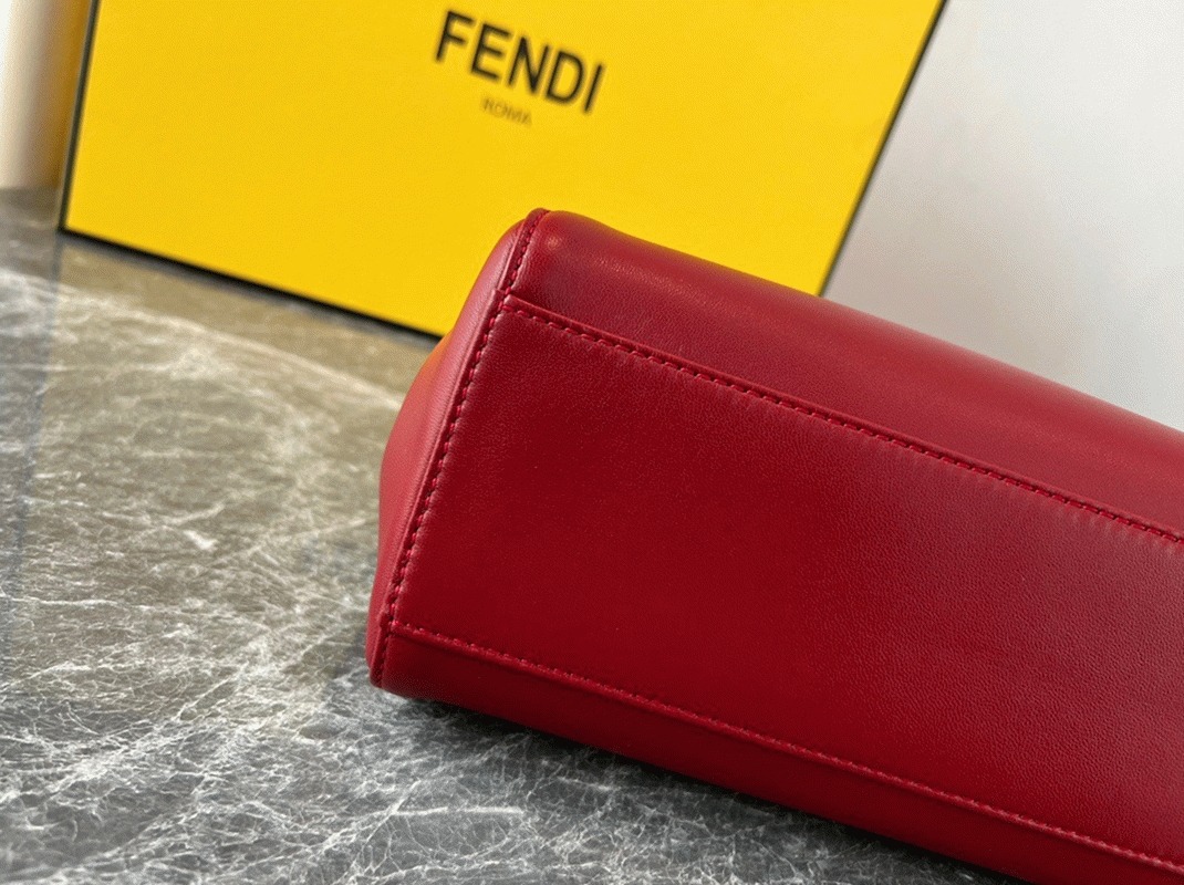 Top Quality Knockoff Fendi Peekaboo Mini Bag In Red Nappa Leather