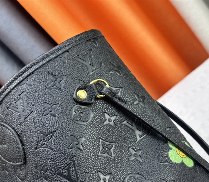 Louis Vuitton X TM Monogram Empreinte Neverfull MM In Black With Style 2