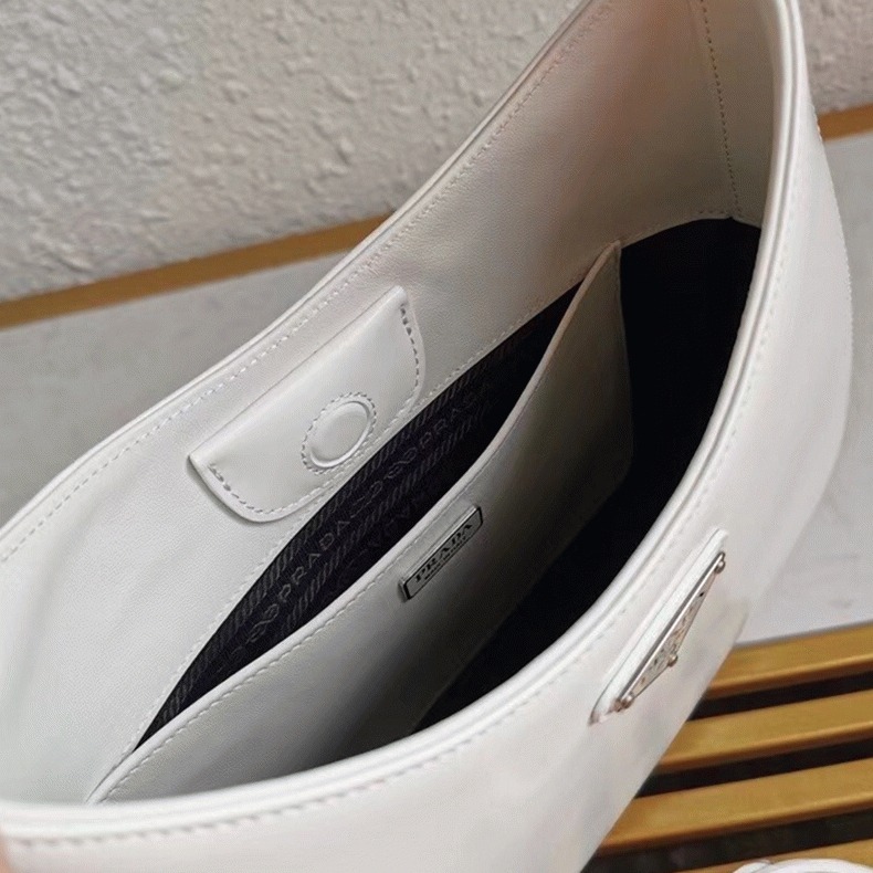 White Prada Cleo Large Bag Fake