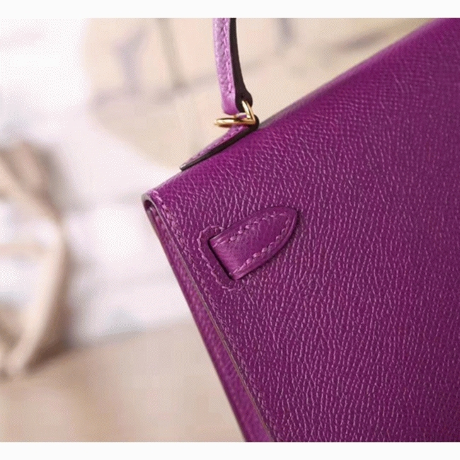 Cyclamen Epsom Fake Hermes Kelly 20cm Pastel Tote