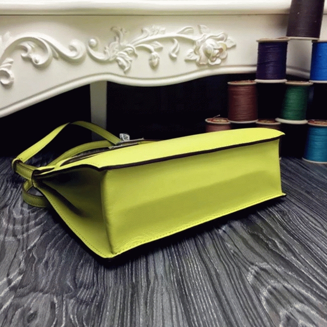 Yellow Swift Leather Copy Hermes Kelly Danse Bright Handbag