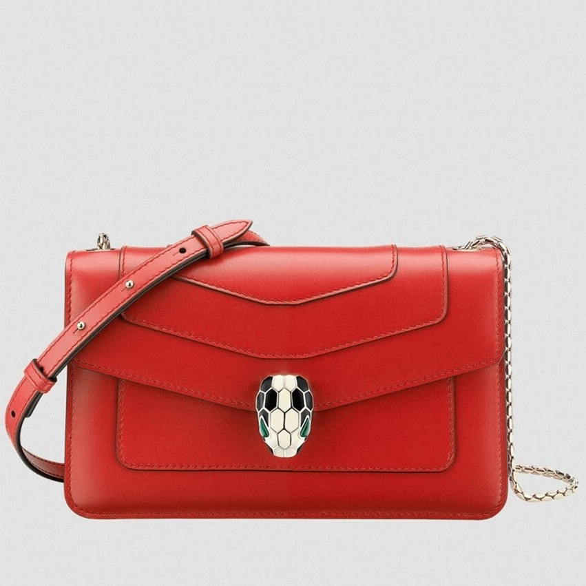 Replica Bvlgari Serpenti Forever Small Cross-body Bag Red Calfskin