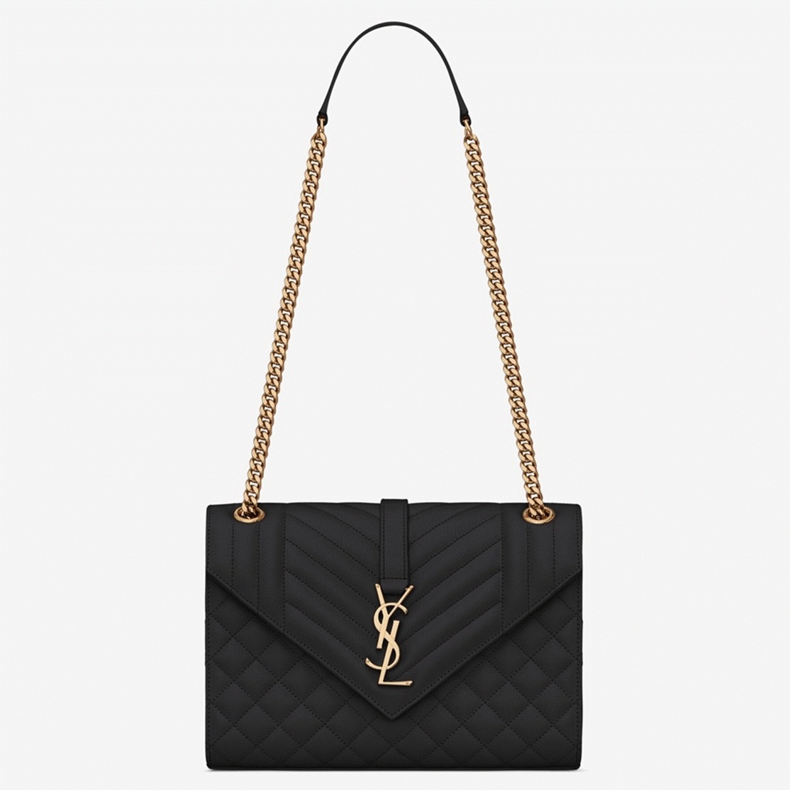 Fake Saint Laurent Envelope Large Bag Black