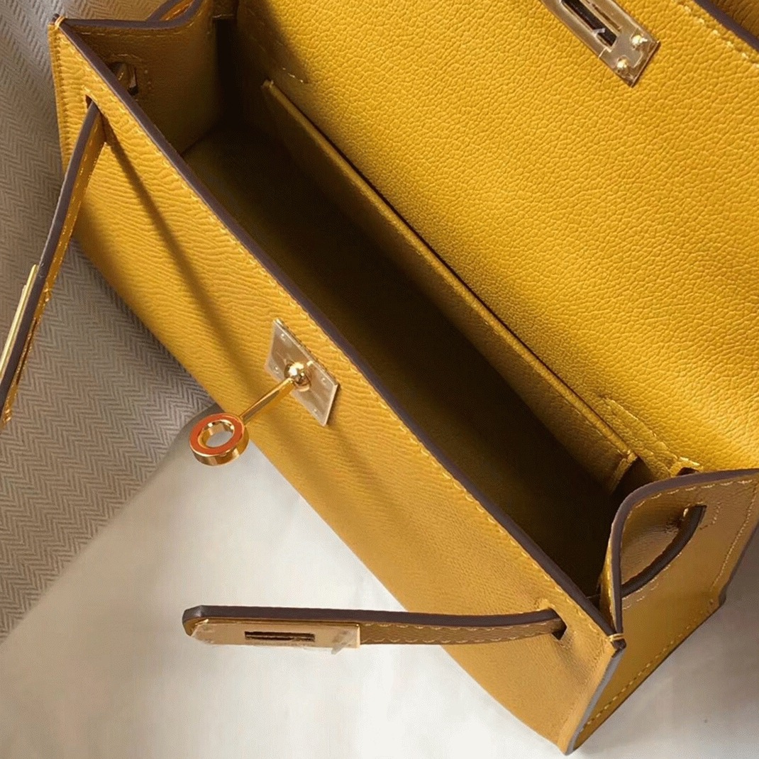 Hermes Kelly Mini II Bag Replica in Yellow