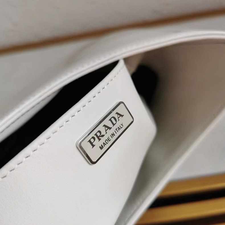 White Prada Cleo Large Bag Fake
