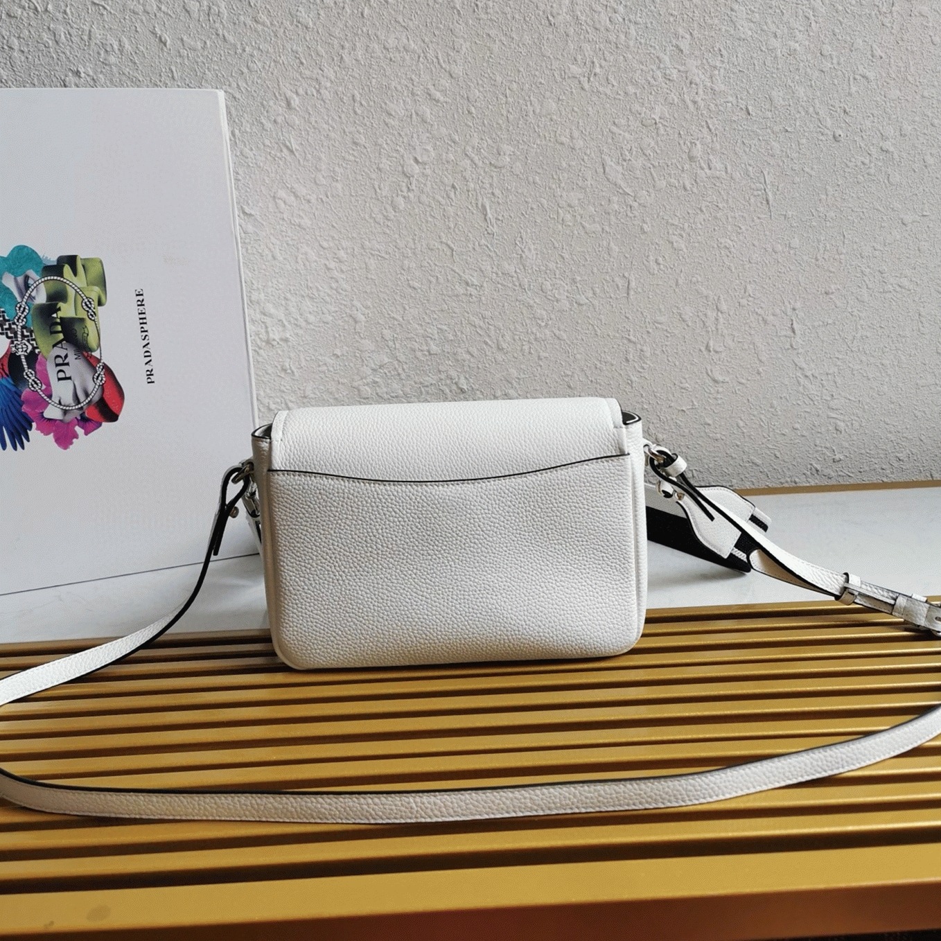 Prada Flap Shoulder Bag Replica in White