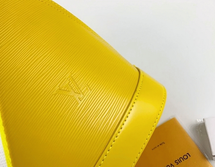 Louis Vuitton Epi Leather Alma PM Handbag In Cedrat Yellow With Jacquard Strap