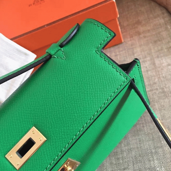 Bamboo Epsom Knockoff Hermes Kelly Pochette Nature-Tone Bag