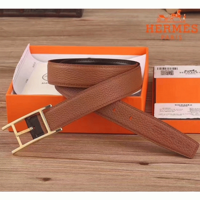 1:1 replica Hermes Quentin reversible belt in brown tone