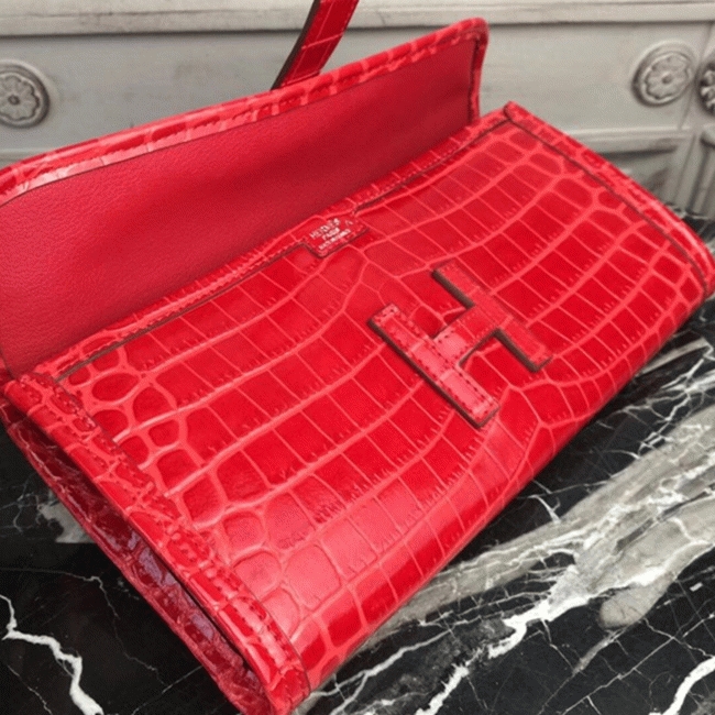 Red fake Hermes Jige Elan 29 clutch bag