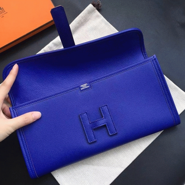 Electric Blue Epsom Replica Hermes Jige Elan 29 Modern Clutch