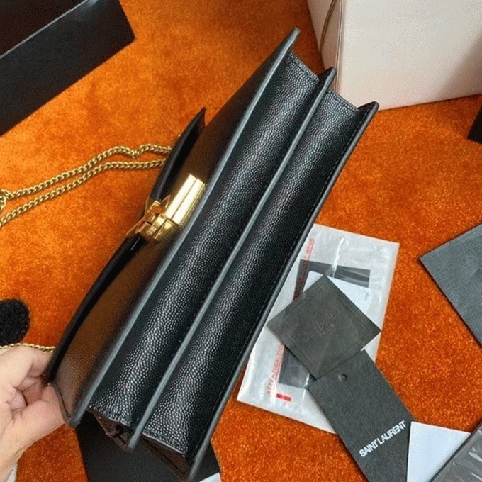 Replica Saint Laurent Cassandra Medium Chain Bag Black
