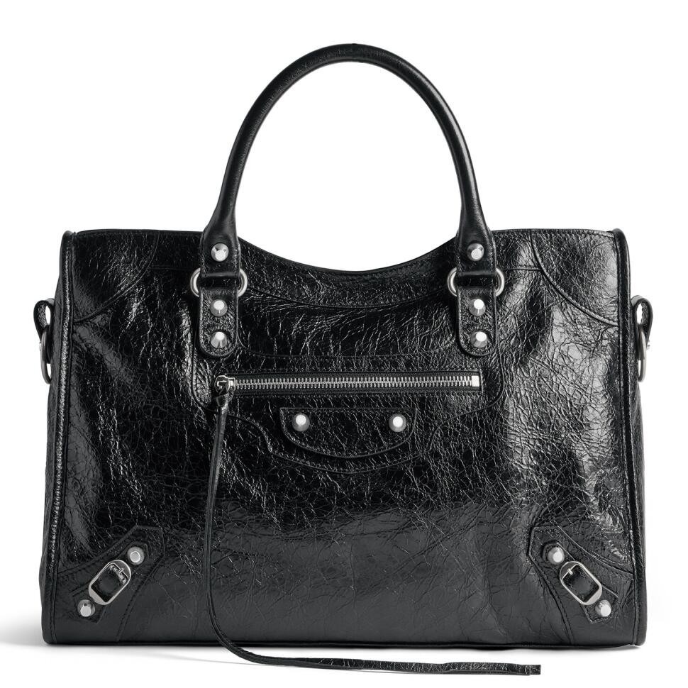 Knockoff Balenciaga Le City Medium Bag Black Arena Lambskin