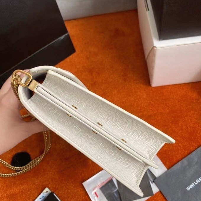 Fake Saint Laurent Cassandra Medium Chain Bag White