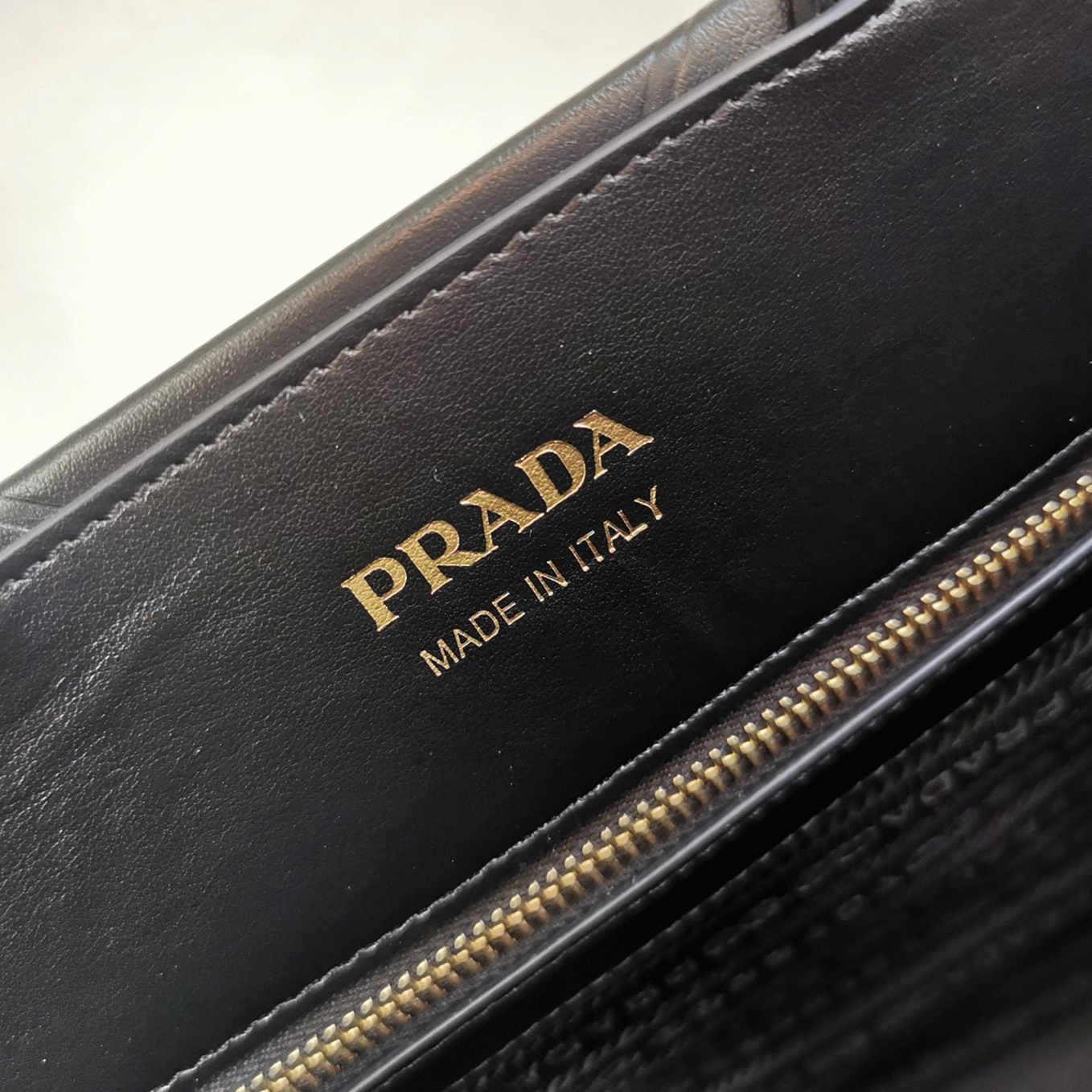 Prada Symbole Small Bag Fake with Topstitching in Black