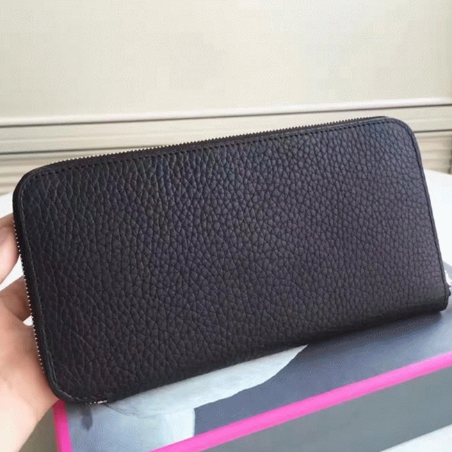 Black AAA Replica Hermes Wallet Azap Zipped