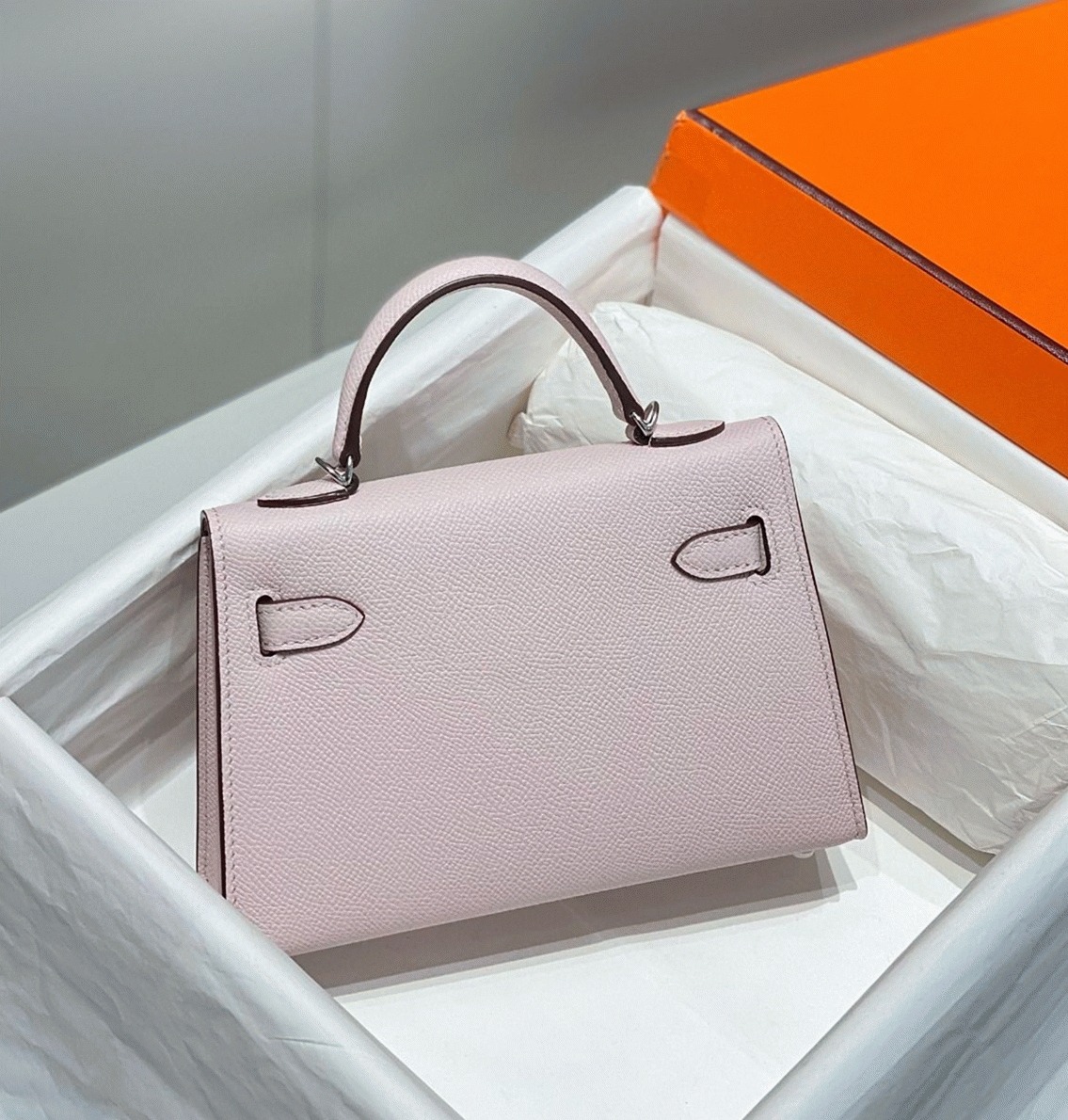 Hermes Kelly Mini II Bag Replica in Mauve Pale