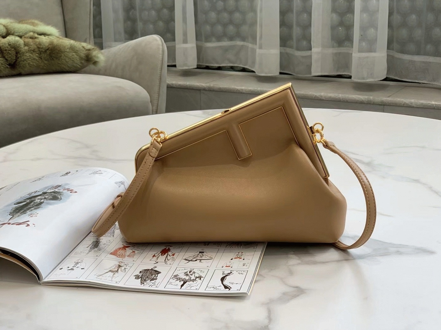 Top Quality Fake Fendi First Small Bag In Light Brown