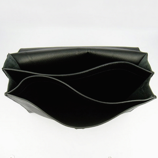 Black Calf Leather Replica Hermes Sac A Depeches 38cm Briefcase