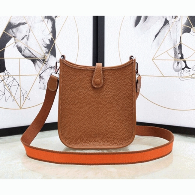 Brown Replica Hermes Evelyne Shoulder Bag