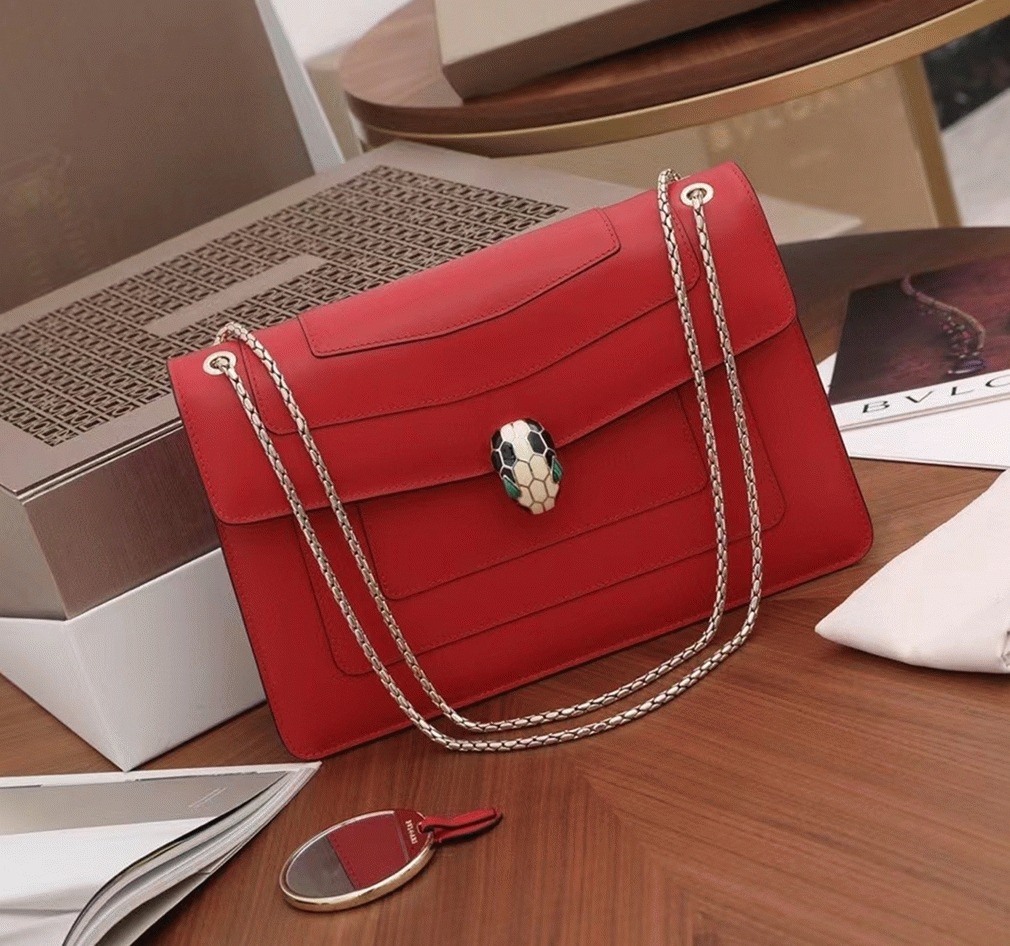 Replica Bvlgari Serpenti Forever Large Shoulder Bag Red Calfskin