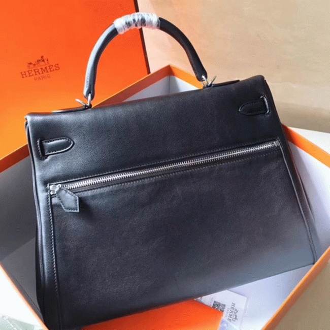 Black Fake Hermes Kelly Lakis 35cm Functional Designer Bag