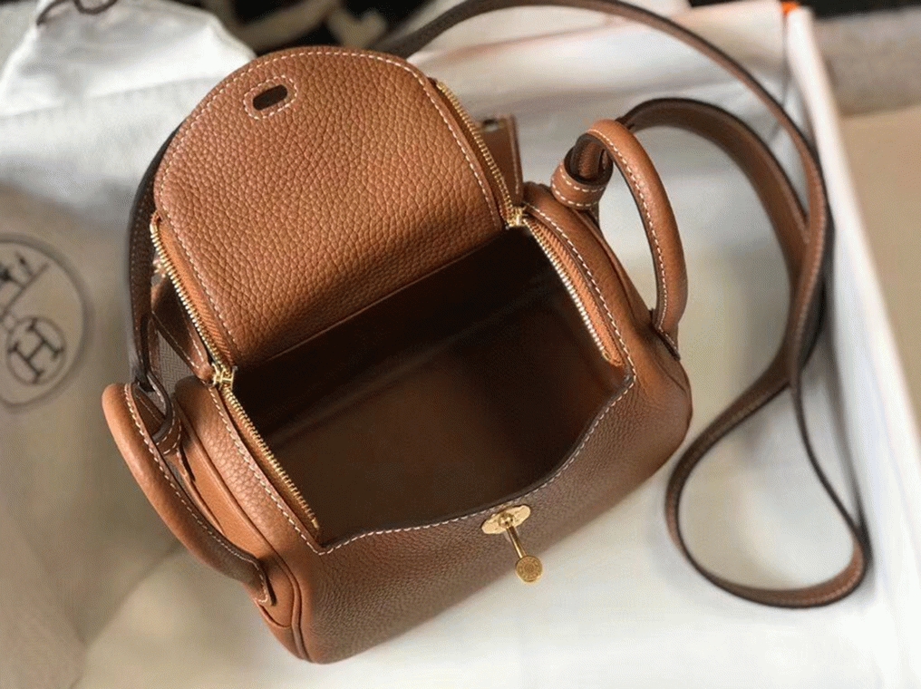 Top replica Hermes Lindy Mini handbag in gold