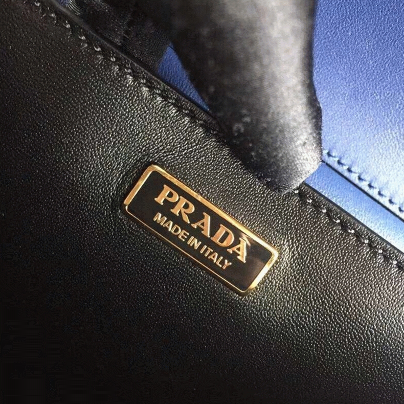Blue/Black Prada Cahier Shoulder Bag Fake