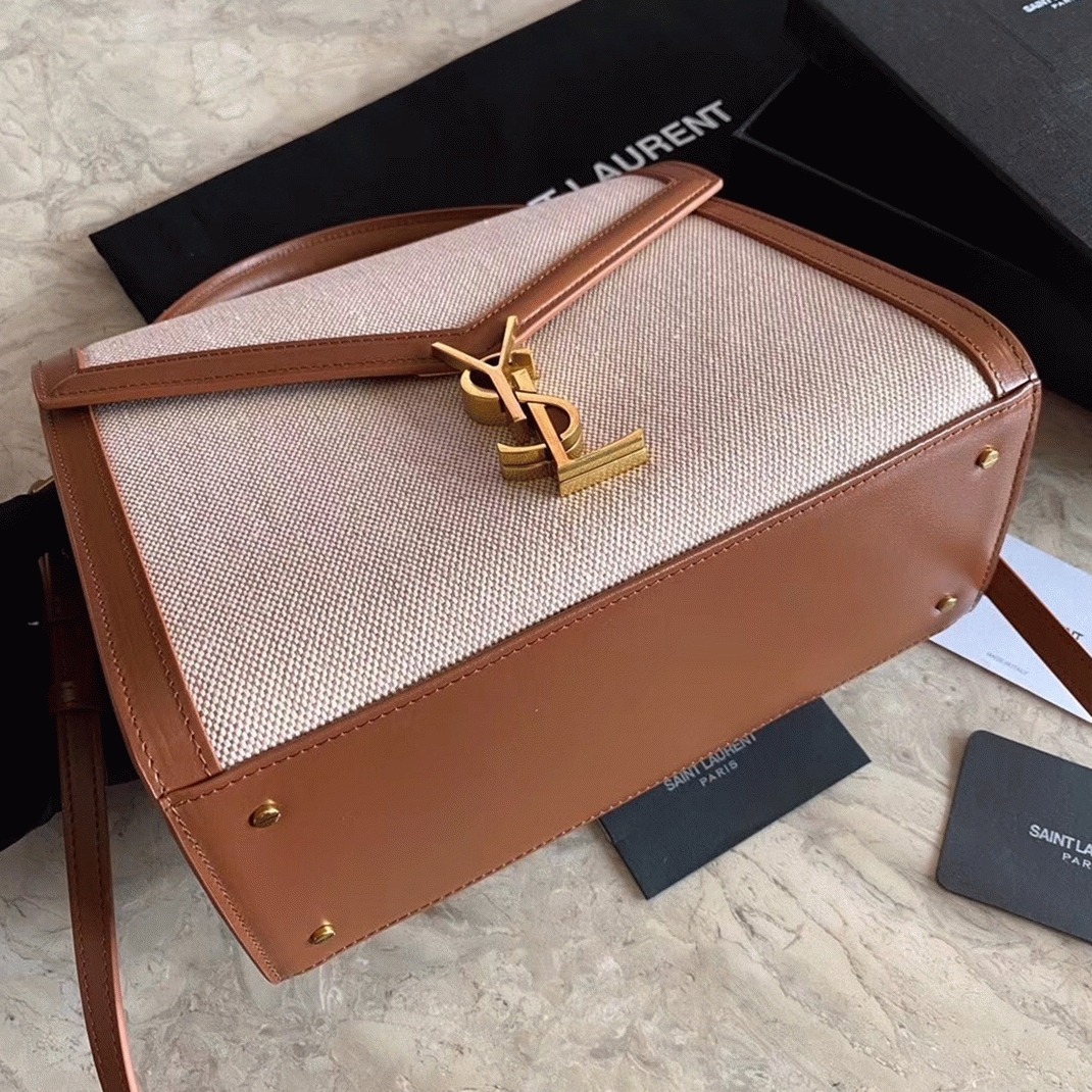 Fake Saint Laurent Cassandra Medium Bag Beige Canvas