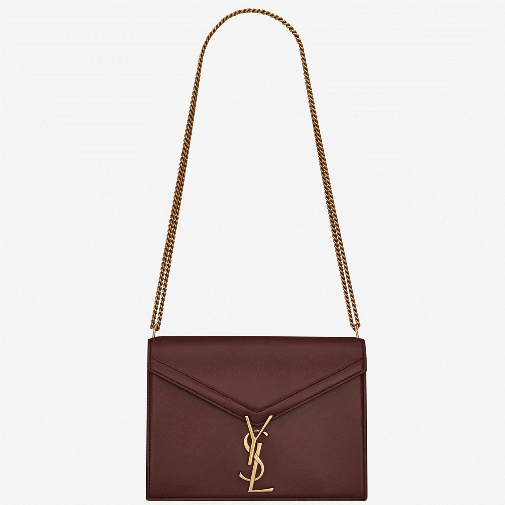 Fake Saint Laurent Cassandra Medium Chain Bag Bordeaux