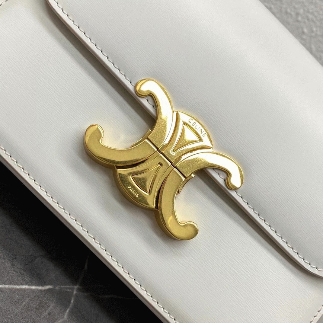 Top Quality Fake Celine Triomphe Teen Bag In White