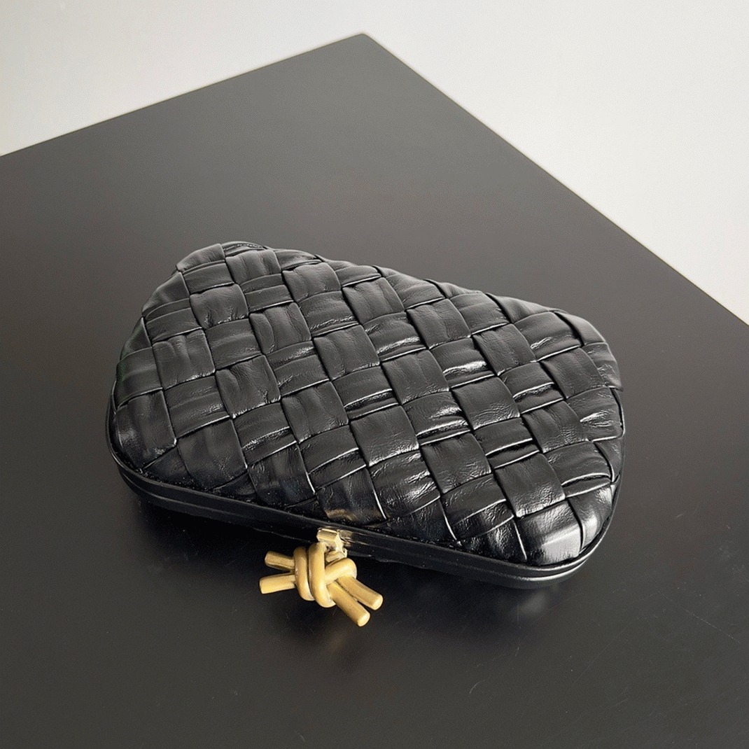 Replica Bottega Veneta Knot Minaudiere Clutch Black Foulard