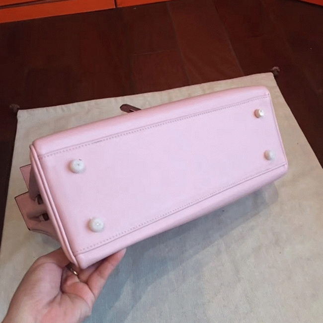 Rose Dragee Swift Knockoff Hermes Kelly Retourne 32cm Purse