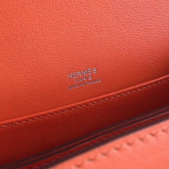 Fake Hermes Mini Sac Roulis Handbag Orange