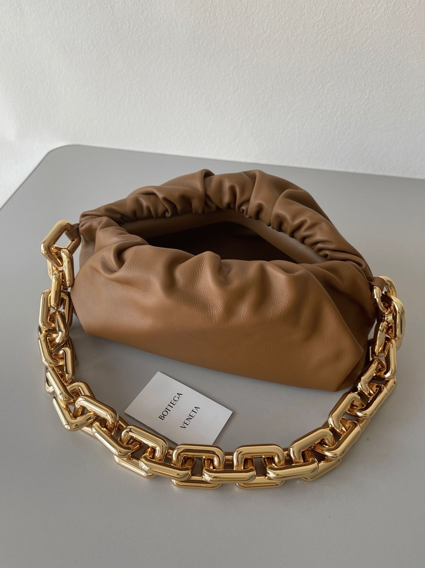 Replica Bottega Veneta The Chain Pouch Bag Teak