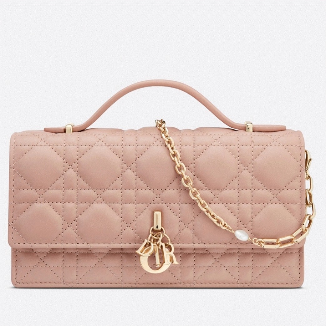 Dior Miss Dior Mini Bag Fake in Poudre Cannage Lambskin
