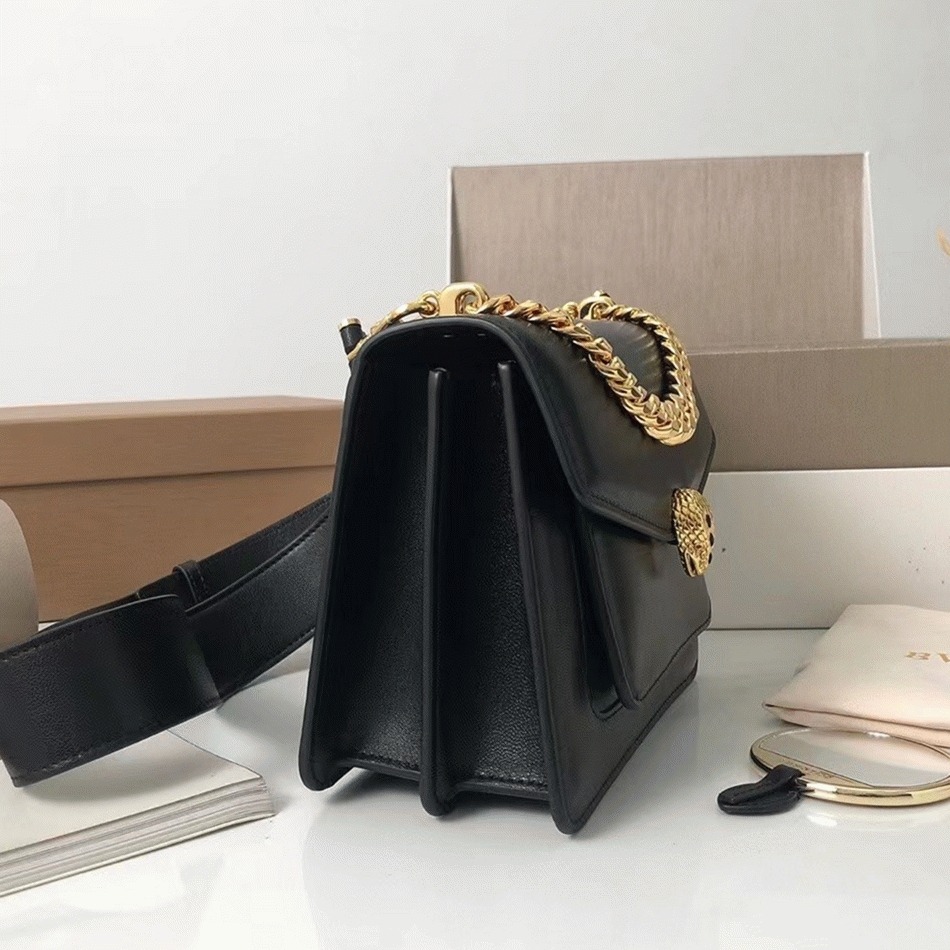 Replica Bvlgari Serpenti Forever Small Crossbody Bag with Chain Black
