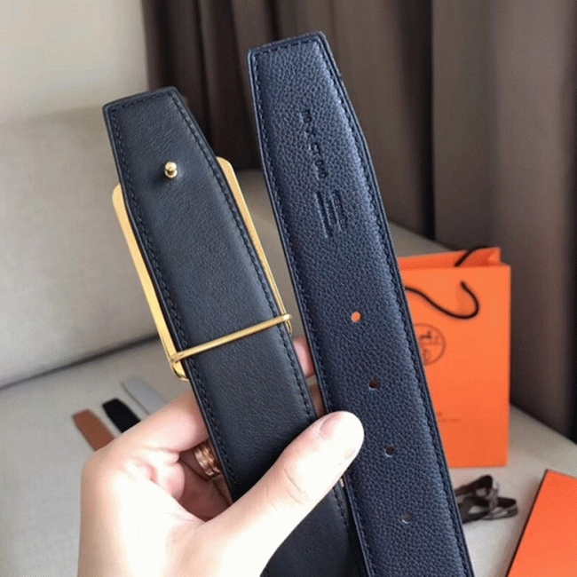 Replica Hermes Officier belt buckle in navy blue