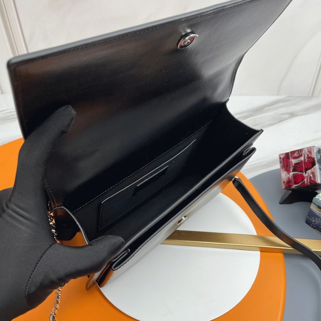 Knockoff Saint Laurent Sunset Medium Top Handle Bag Noir Calfskin