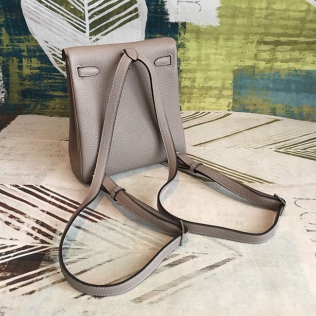 Gris Asphalt Clemence Replica High Quality Hermes Kelly Ado PM Bag