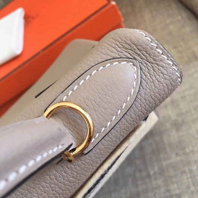 Grey Clemence Replica Designer Hermes Kelly Retourne 28cm Elegant Tote