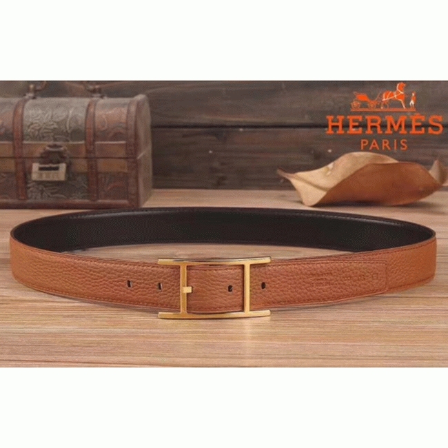 1:1 replica Hermes Quentin reversible belt in brown tone