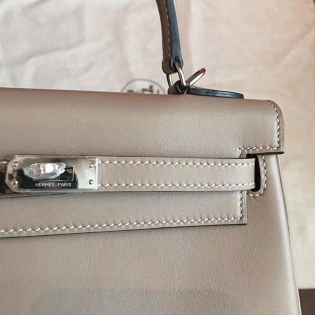 Grey Swift Knockoff Hermes Retourne Kelly 25cm Luxe Tote