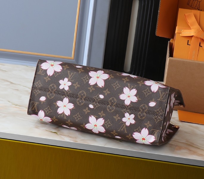 LV X TM Monogram Canvas Onthego MM With Cherry Blossom